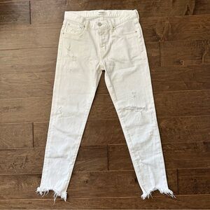 Women's White Distressed Jeans